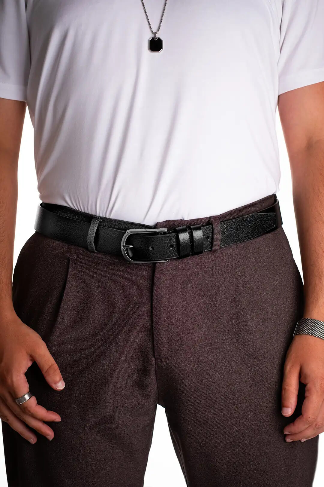 Port Hakiki Deri Kemer 3,5 CM Kısa Beden