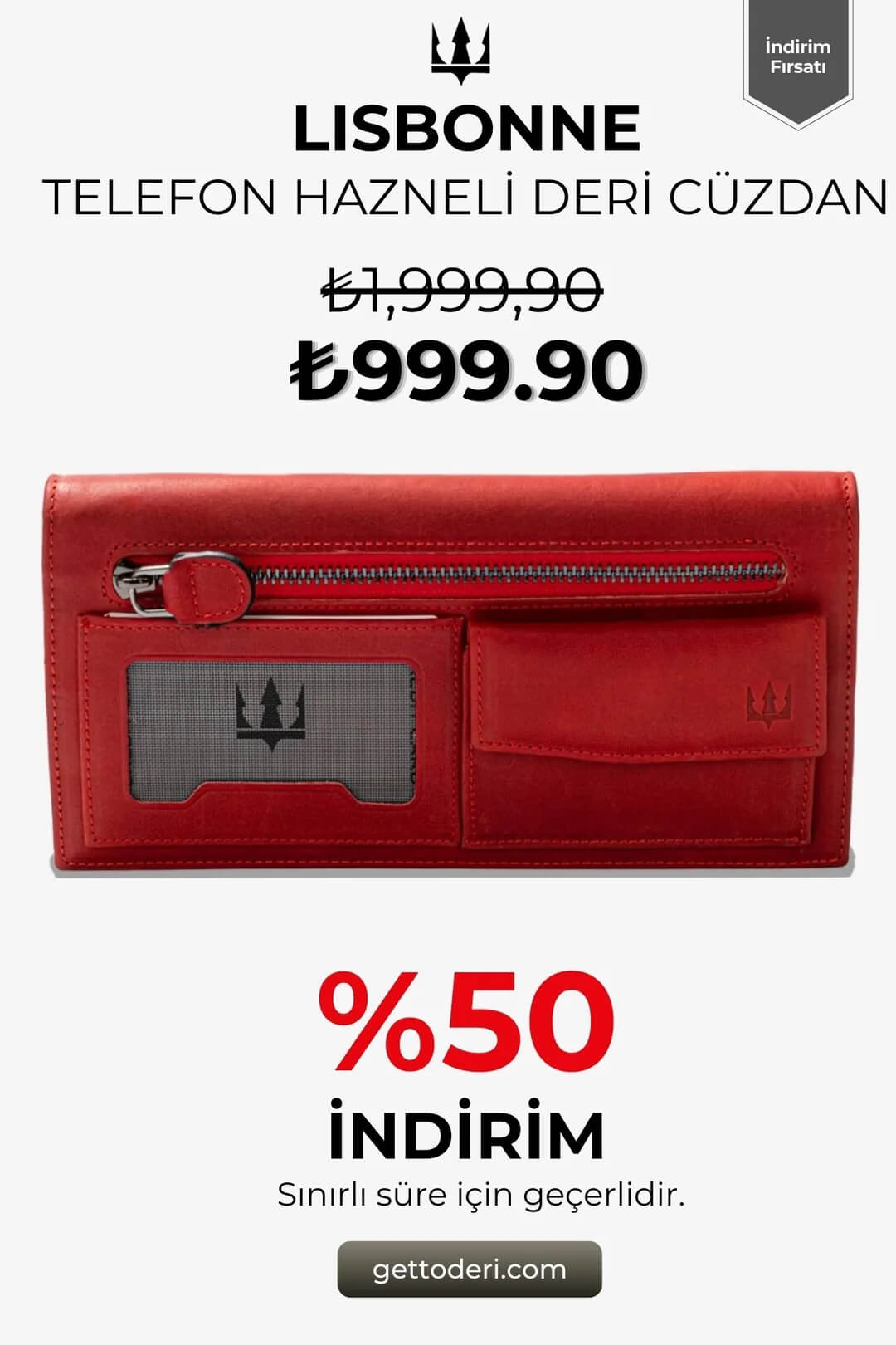 Lisbonne Telefon Hazneli Deri Cüzdan