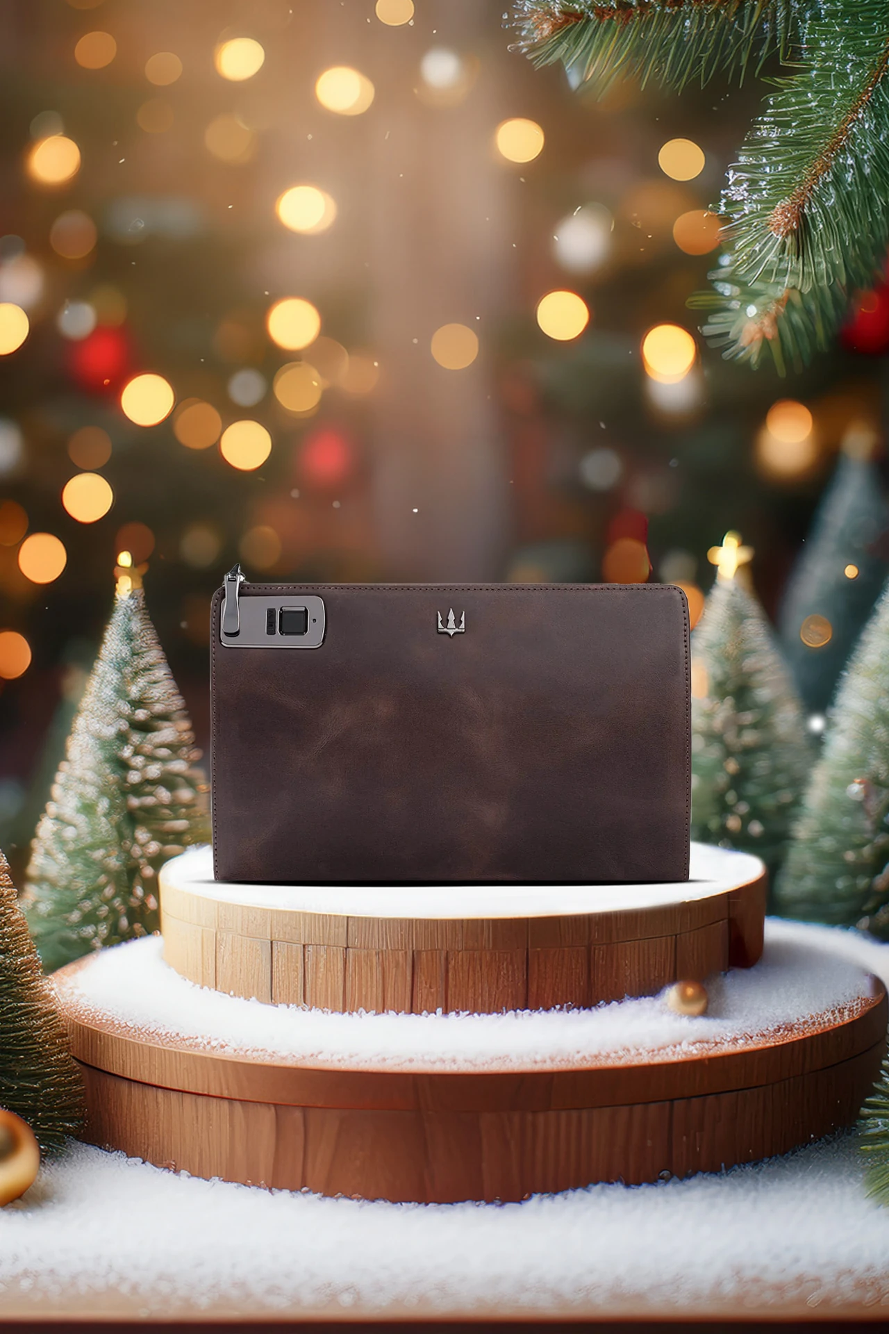 Trace Parmak İzi Okuyucu Hakiki Deri El Çantası