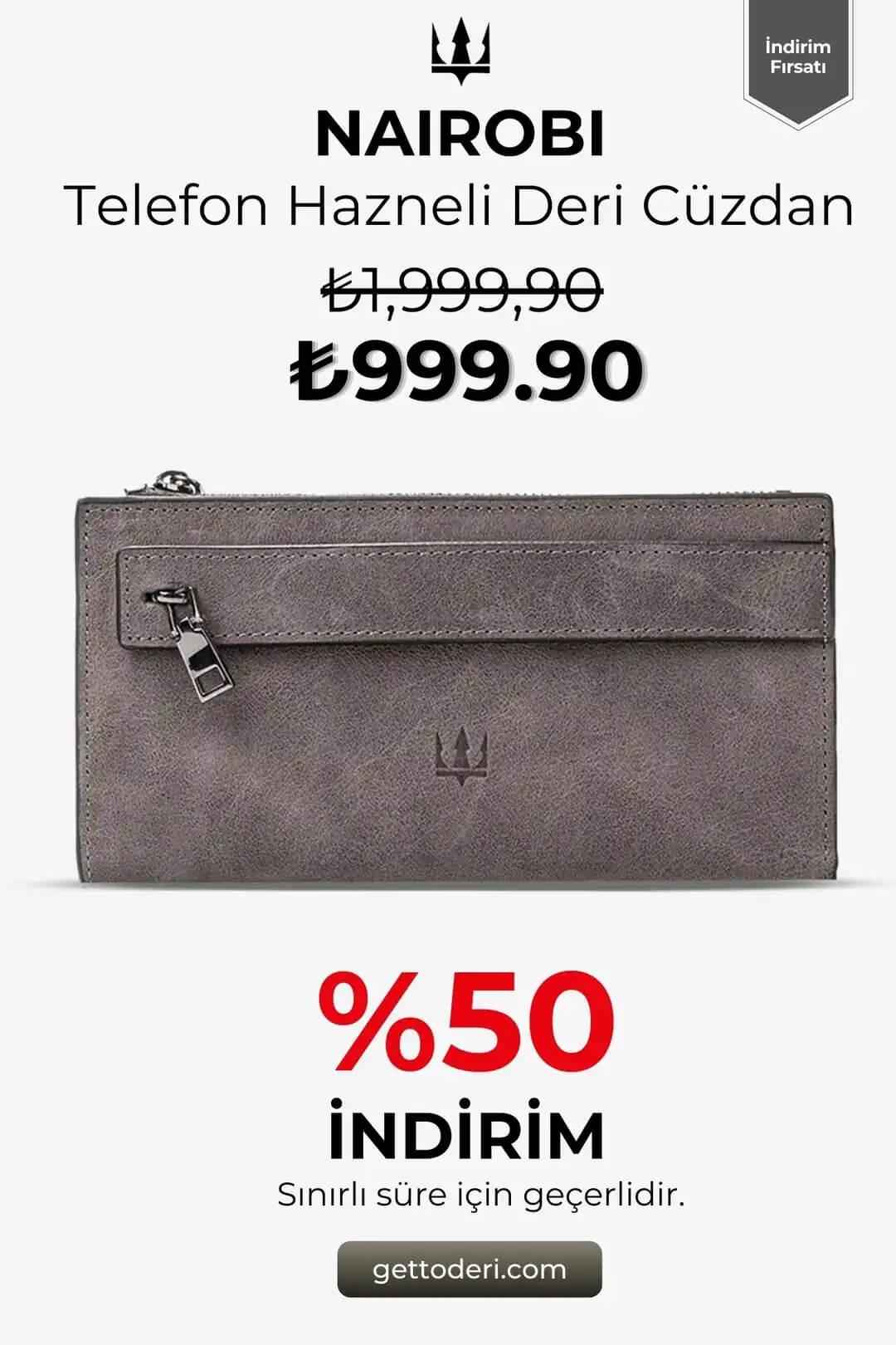 Nairobi Telefon Hazneli Deri Cüzdan