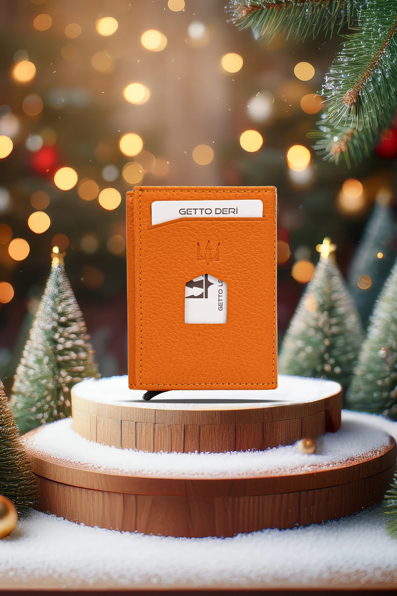 Prag Mekanizmalı Hakiki Deri Cüzdan