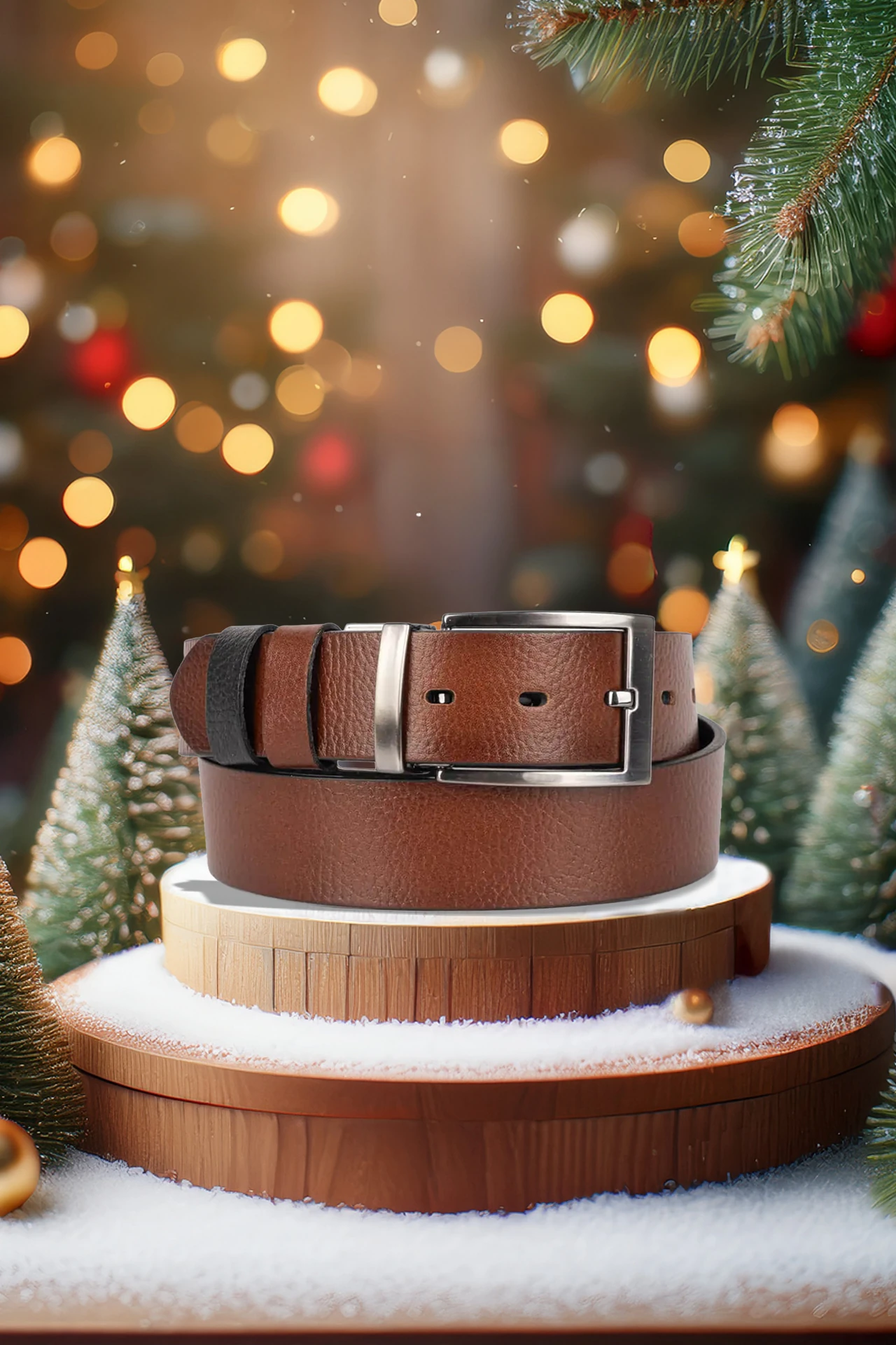 Leonidas Çift Taraflı Hakiki Deri Kemer Kısa Bedenler