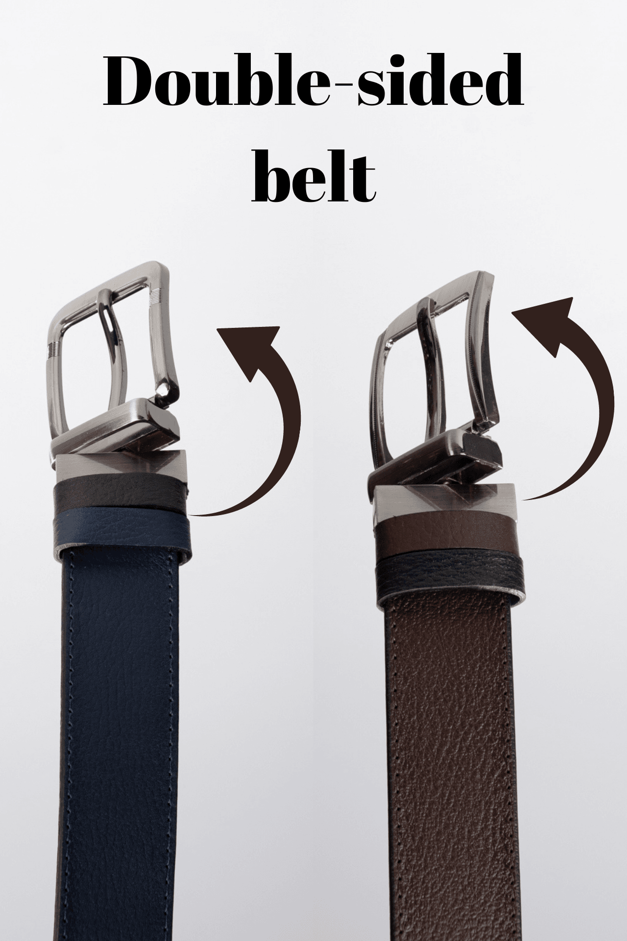Leonidas Çift Taraflı Hakiki Deri Kemer 4 CM