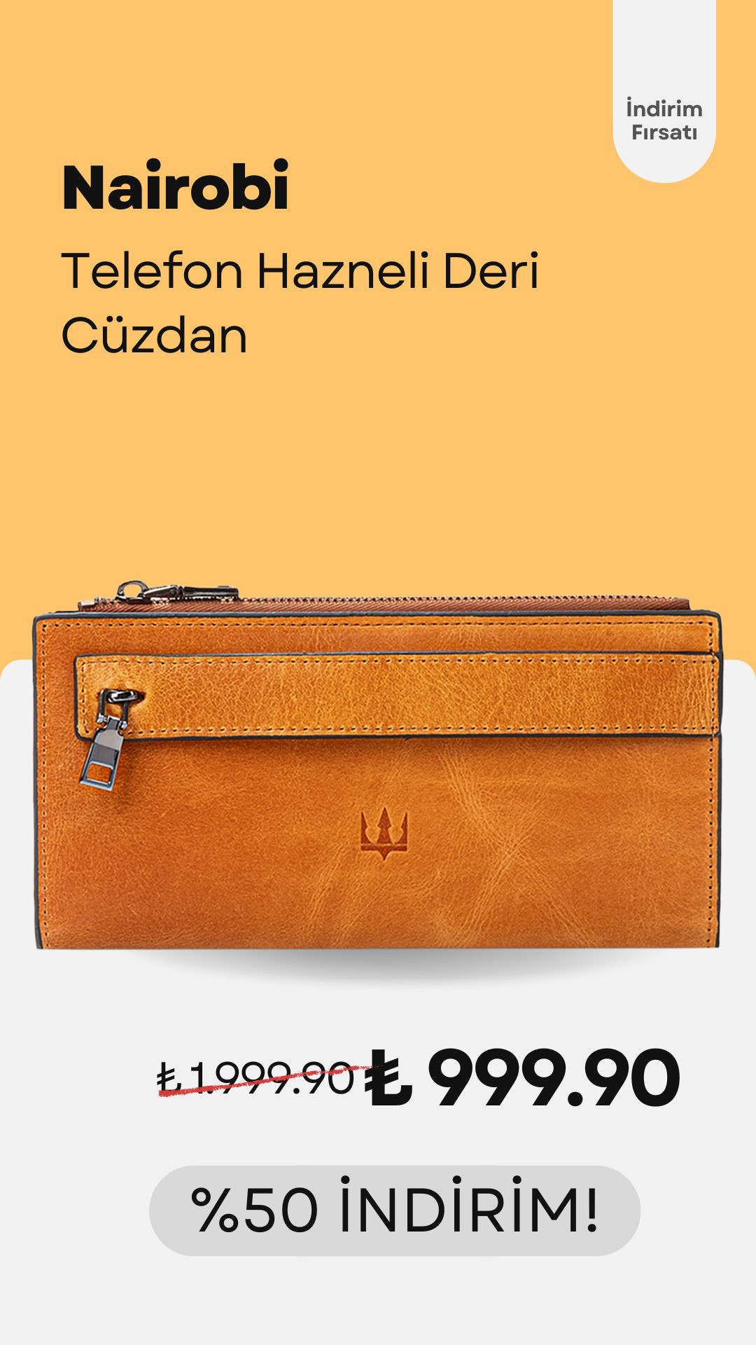 Nairobi Telefon Hazneli Deri Cüzdan