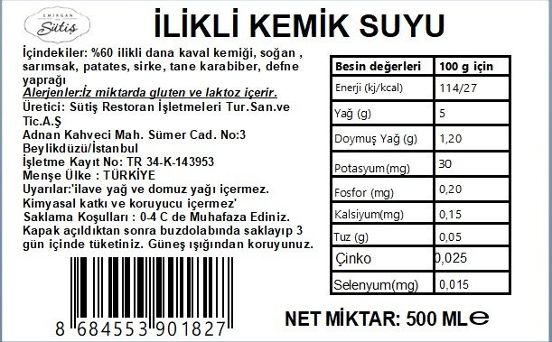 İlikli Kemik Suyu 500 ml