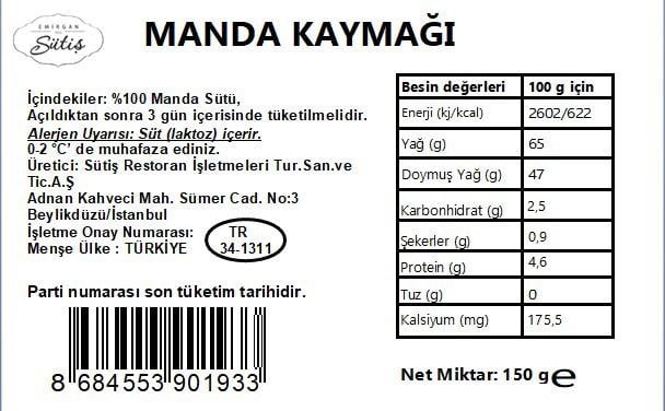 Manda Kaymağı 150 gr