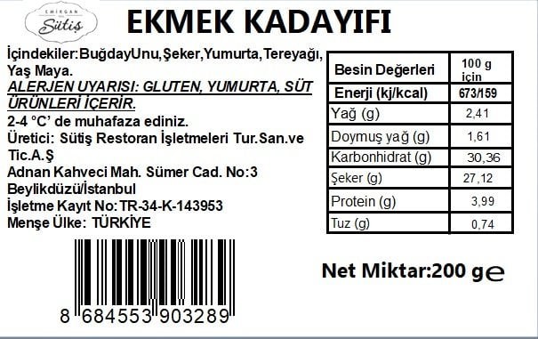 Ekmek Kadayıfı