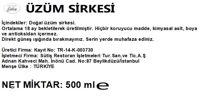 Ev Yapımı Üzüm Sirkesi 500 ml