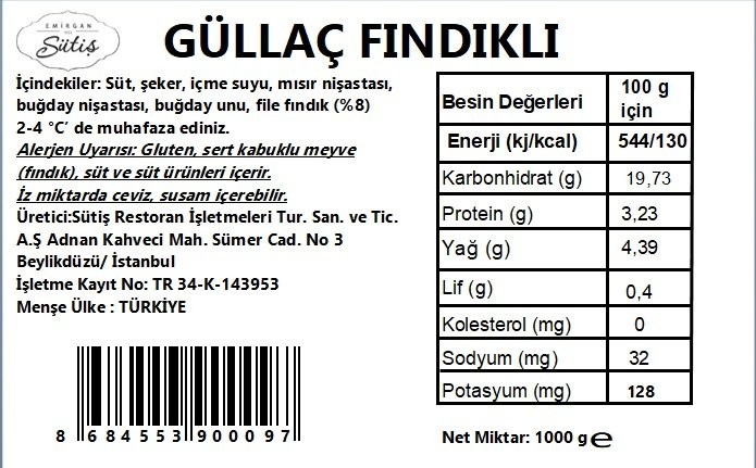 Güllaç 1000 gr