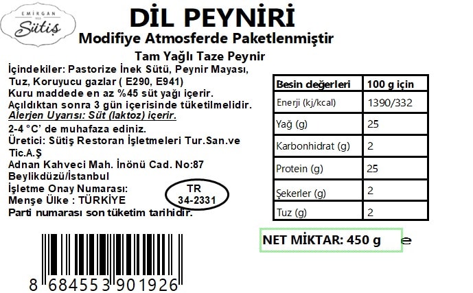 Dil Peyniri 450 gr
