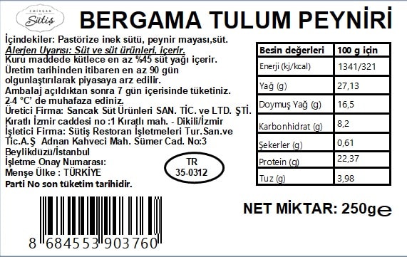 Bergama Tulum Peyniri 300 gr