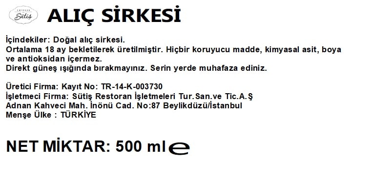 Katkısız Alıç Sirkesi 500 ml