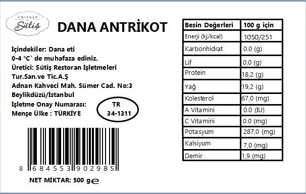 Dana Antrikot 500 gr