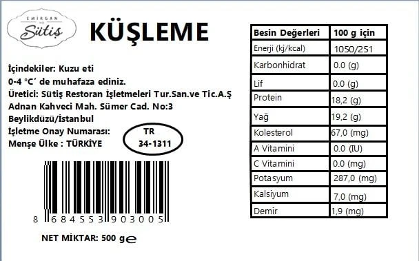 Küşleme 500 gr
