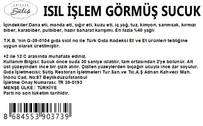 Manda Sucuğu 550 gr