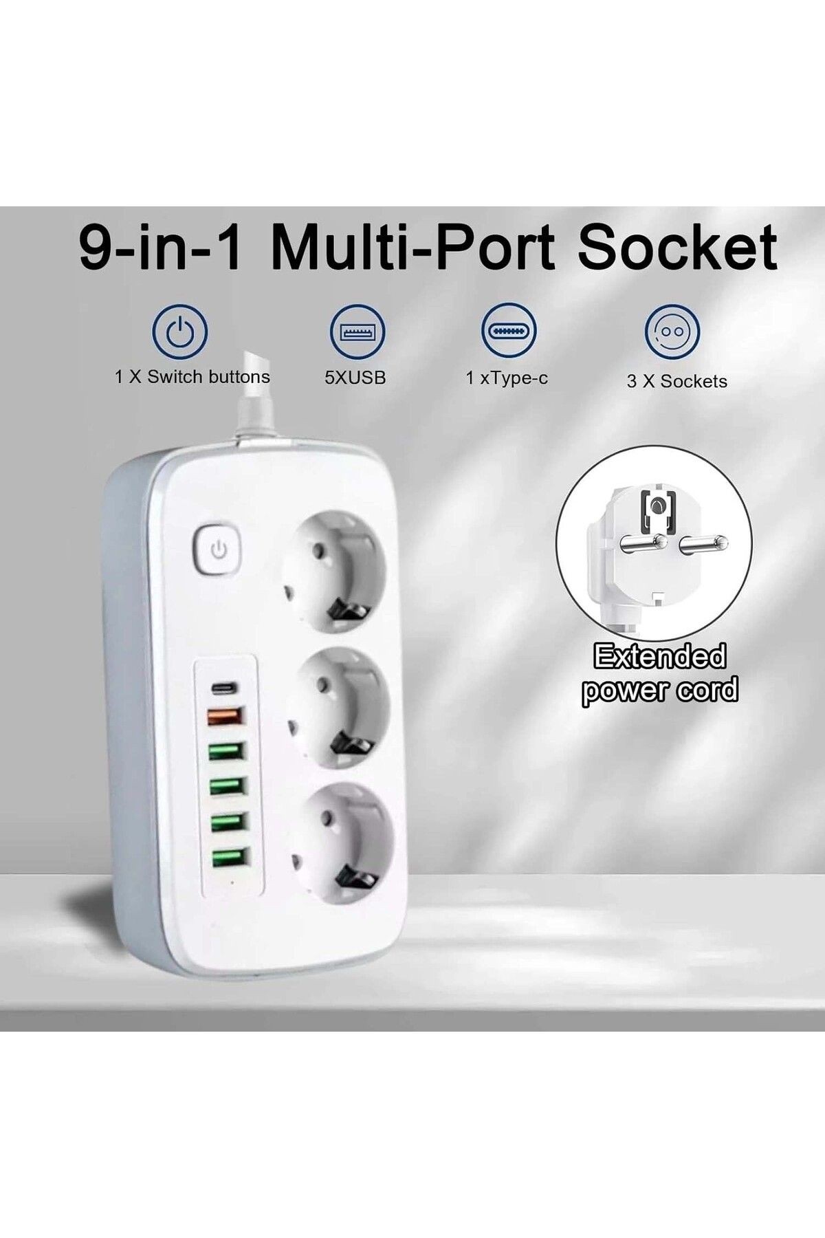 Power Socket Uzatma Kablosu, Grup Priz Uzatma Kablosu, Akım Korumalı Uzatma Kablosu