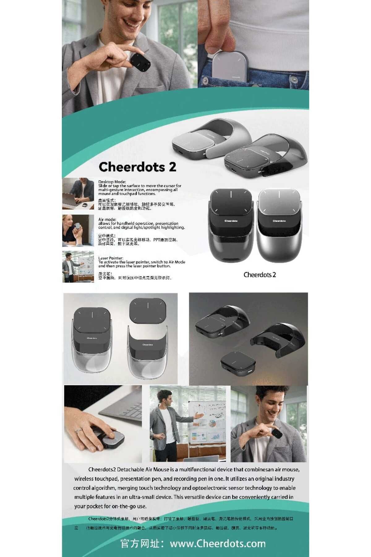 Benzersiz Çok İşlevli Lazer ve Air Mouse  Bluetooth Kablosuz Sunum mouse