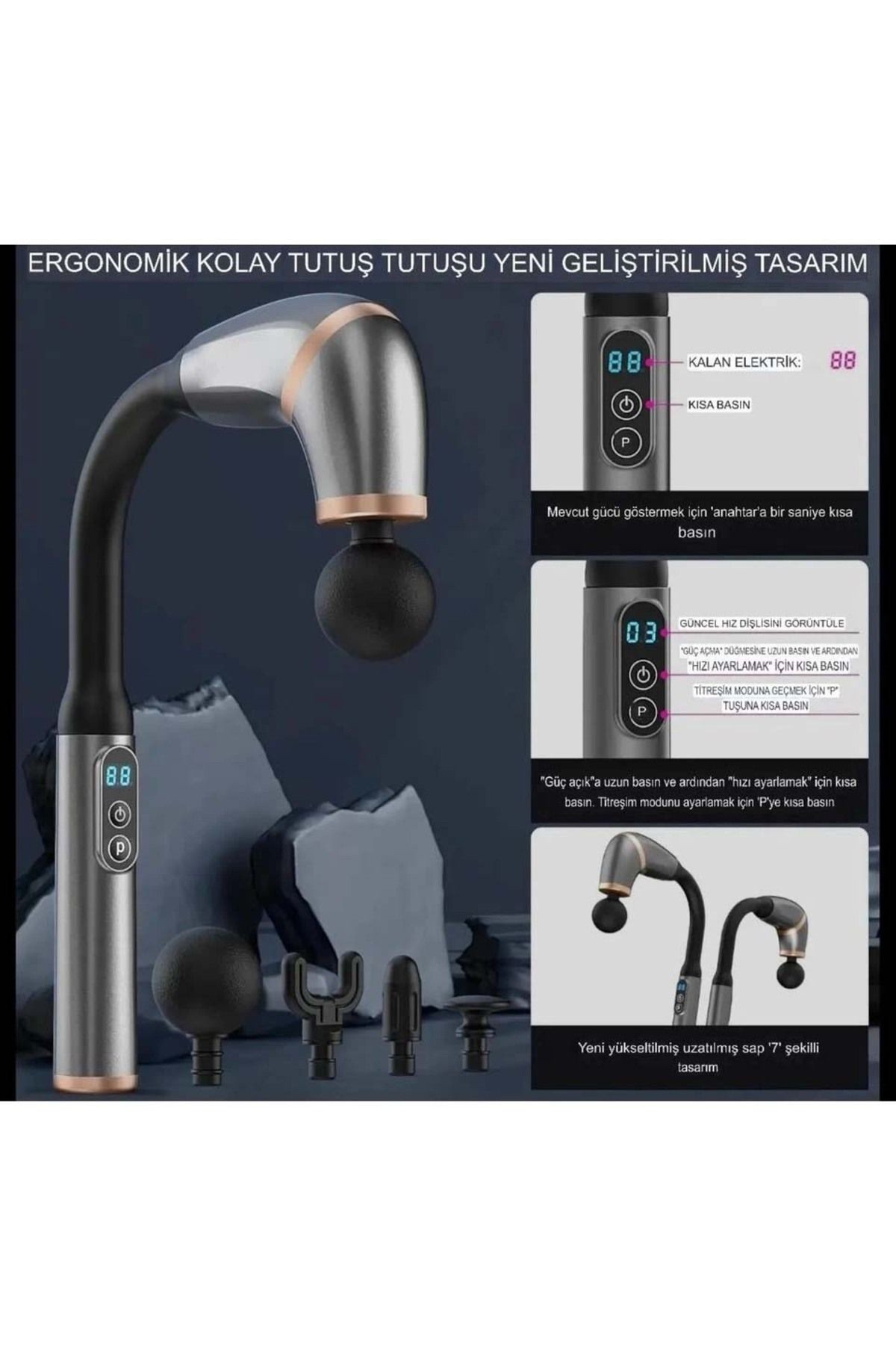 Fascial Gun Massage Masaj Aleti, Masaj Aleti, Tek Kişilik Masaj Aleti