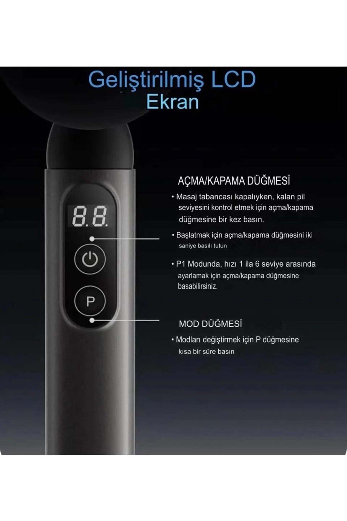 Fascial Gun Massage Masaj Aleti, Masaj Aleti, Tek Kişilik Masaj Aleti