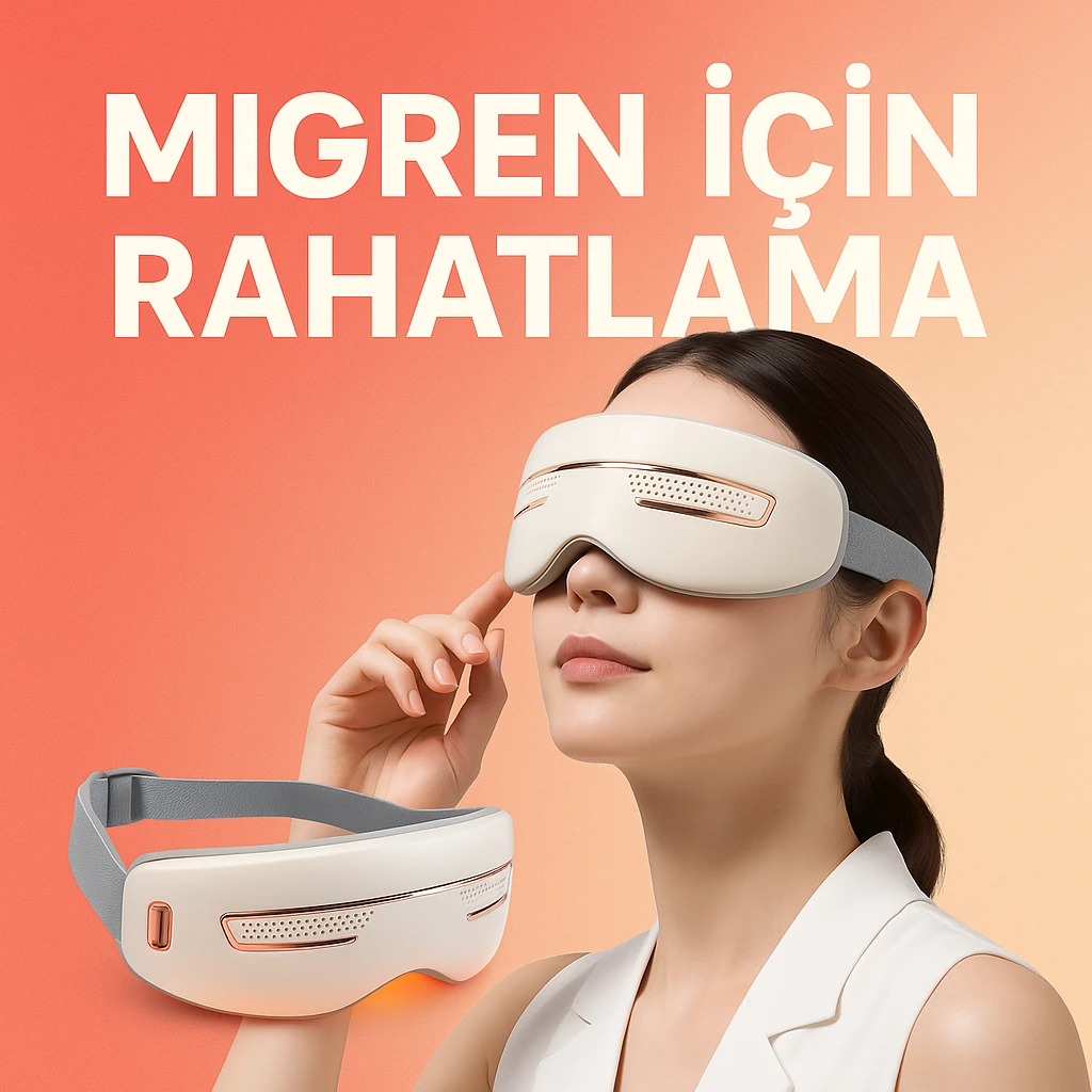 Göz Masaj Aleti taşınabilir, ısıtmalı, soğutmalı, bluetooth  özellikli, akapunktur ve migrende etkili masaj aleti