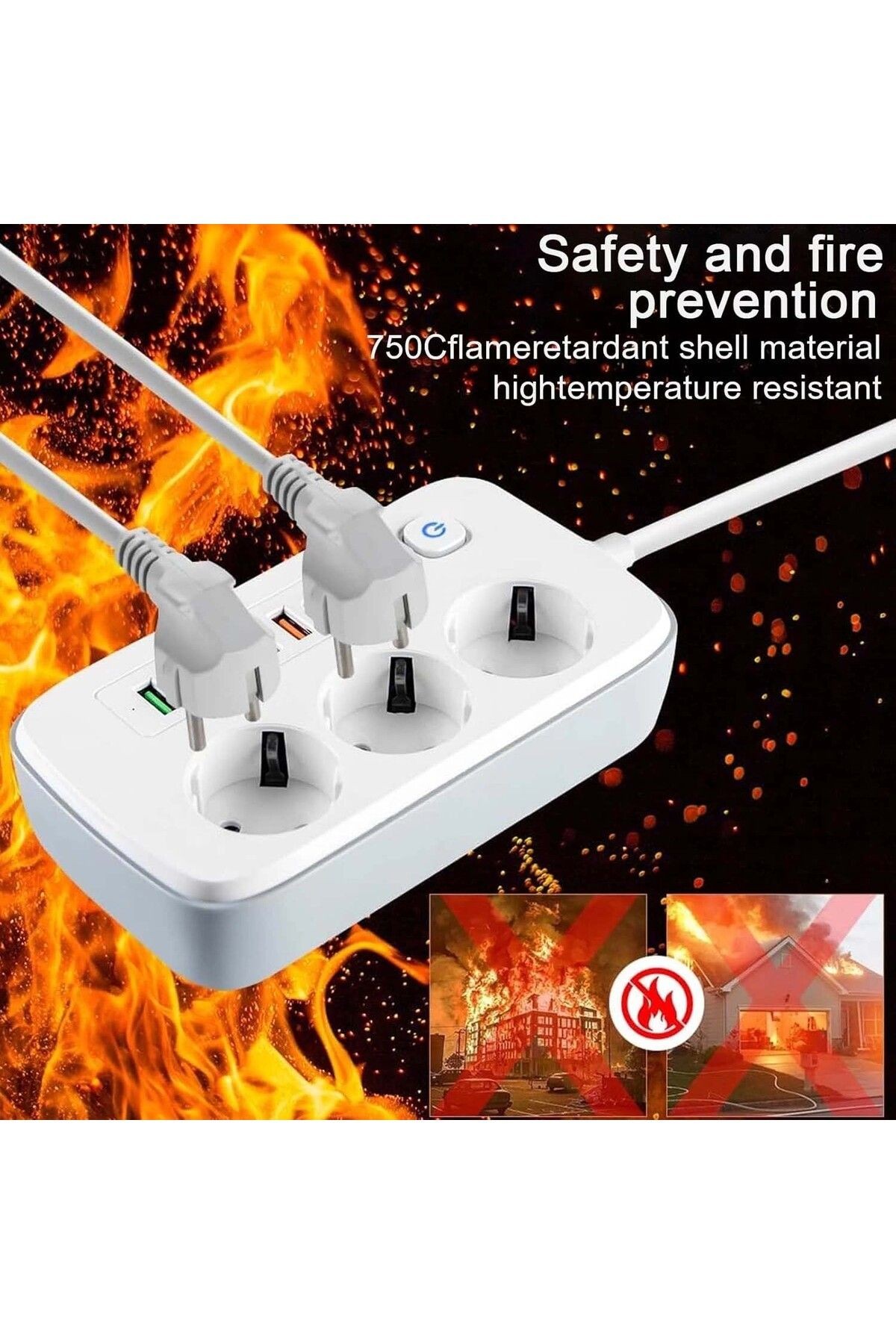 Power Socket Uzatma Kablosu, Grup Priz Uzatma Kablosu, Akım Korumalı Uzatma Kablosu
