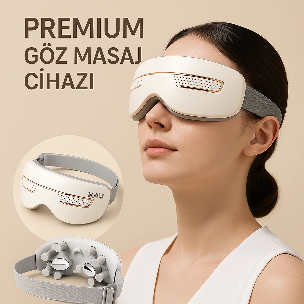 Göz Masaj Aleti taşınabilir, ısıtmalı, soğutmalı, bluetooth  özellikli, akapunktur ve migrende etkili masaj aleti