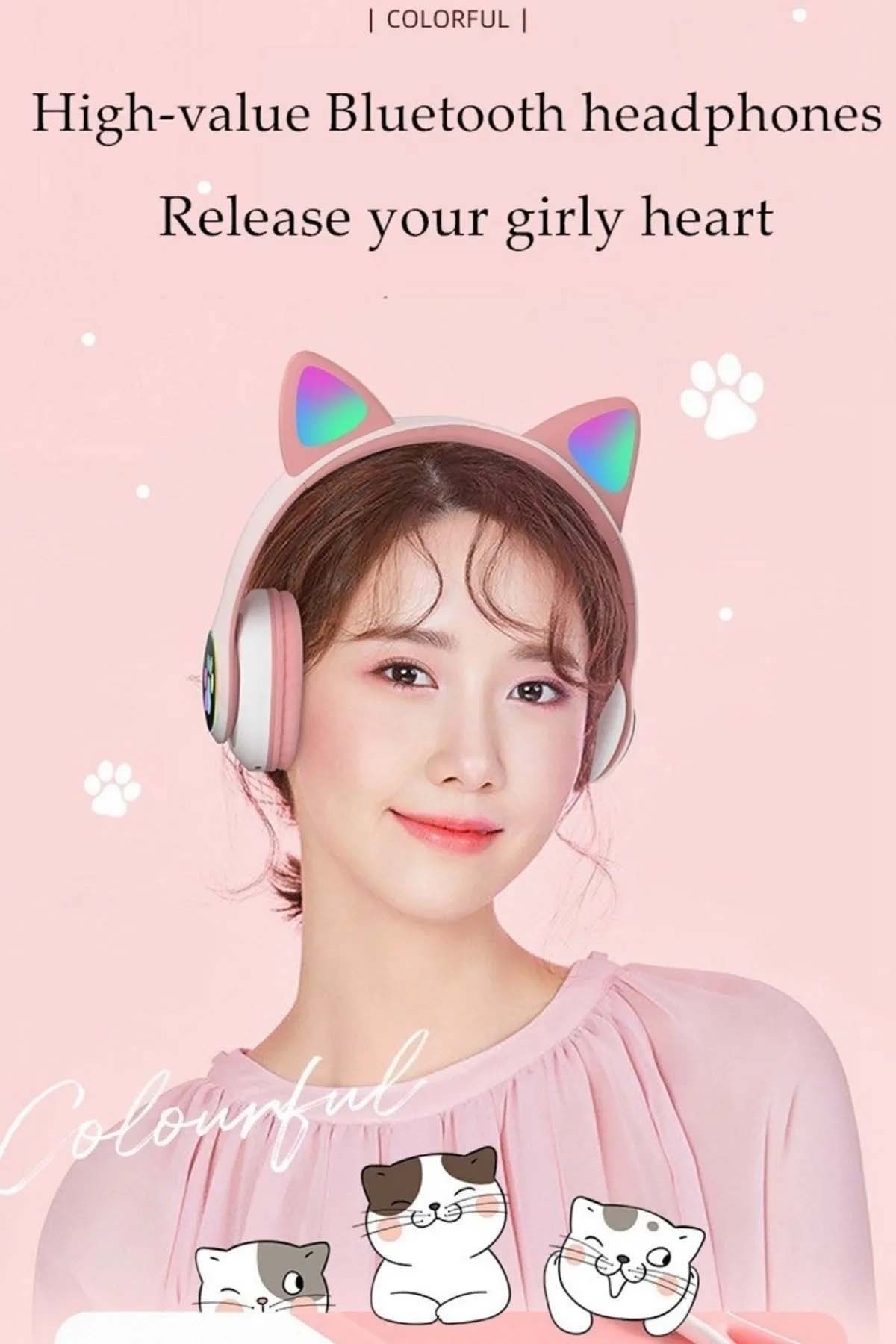 KEDİ BAŞLIKLI  WIRELESS GAME HEADSET