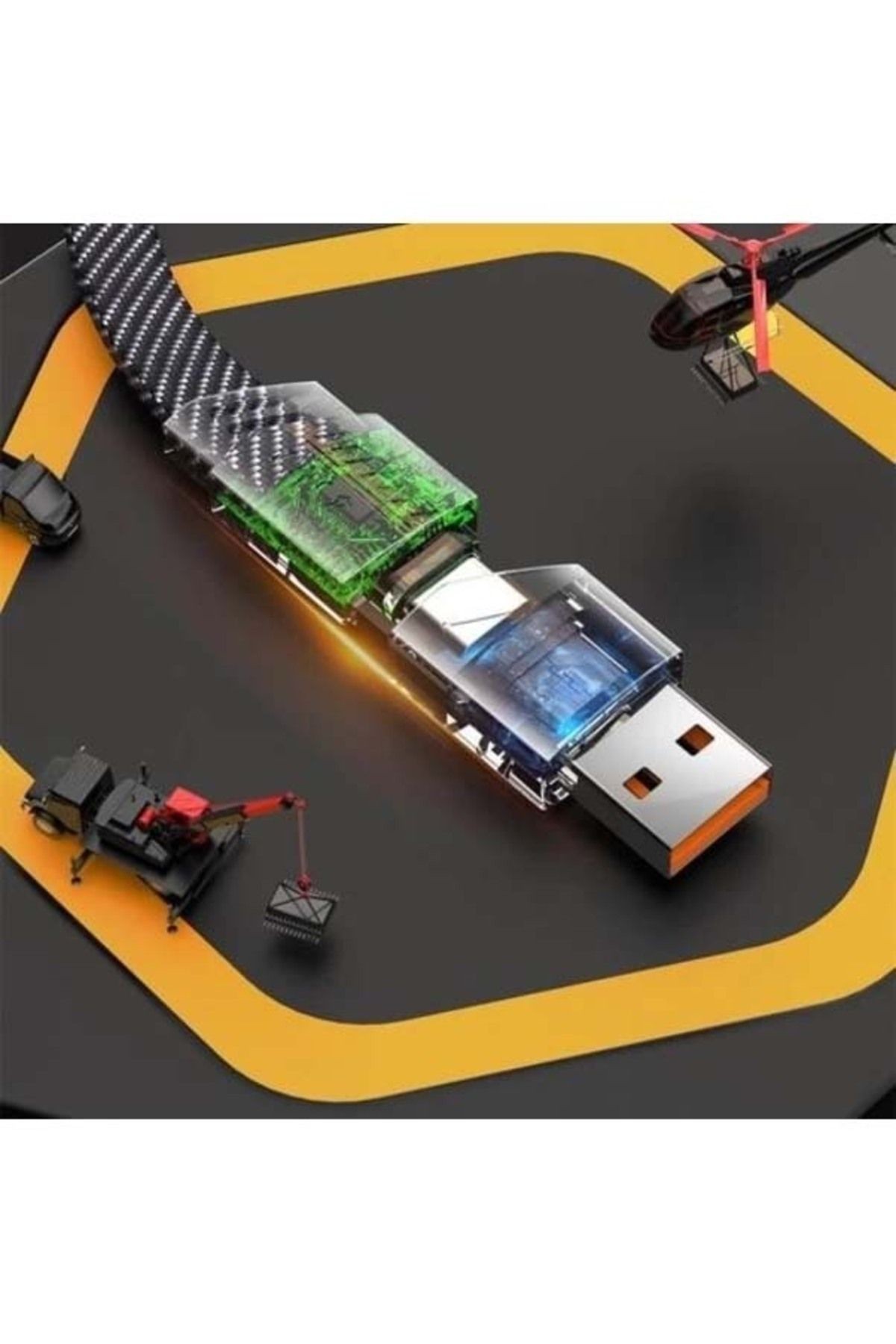 NewPower Şarj Kablosu, Flat Wıre Cable, Dayanıklı Şarj Kablosu, Type C-Usb-Lightning Şarj Kablosu