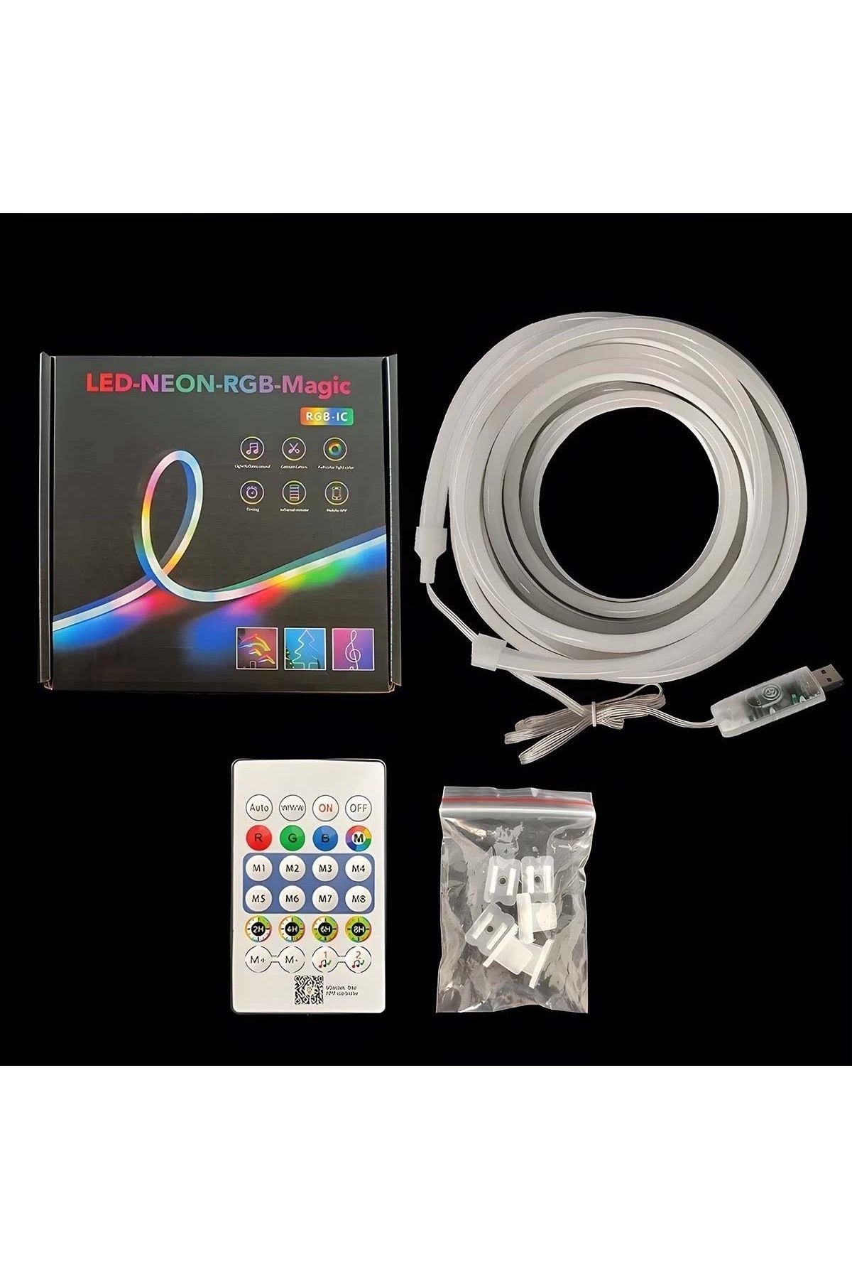 RGB Neon Led 3 Metre, Rgb Led, Sese Duyarlı Led