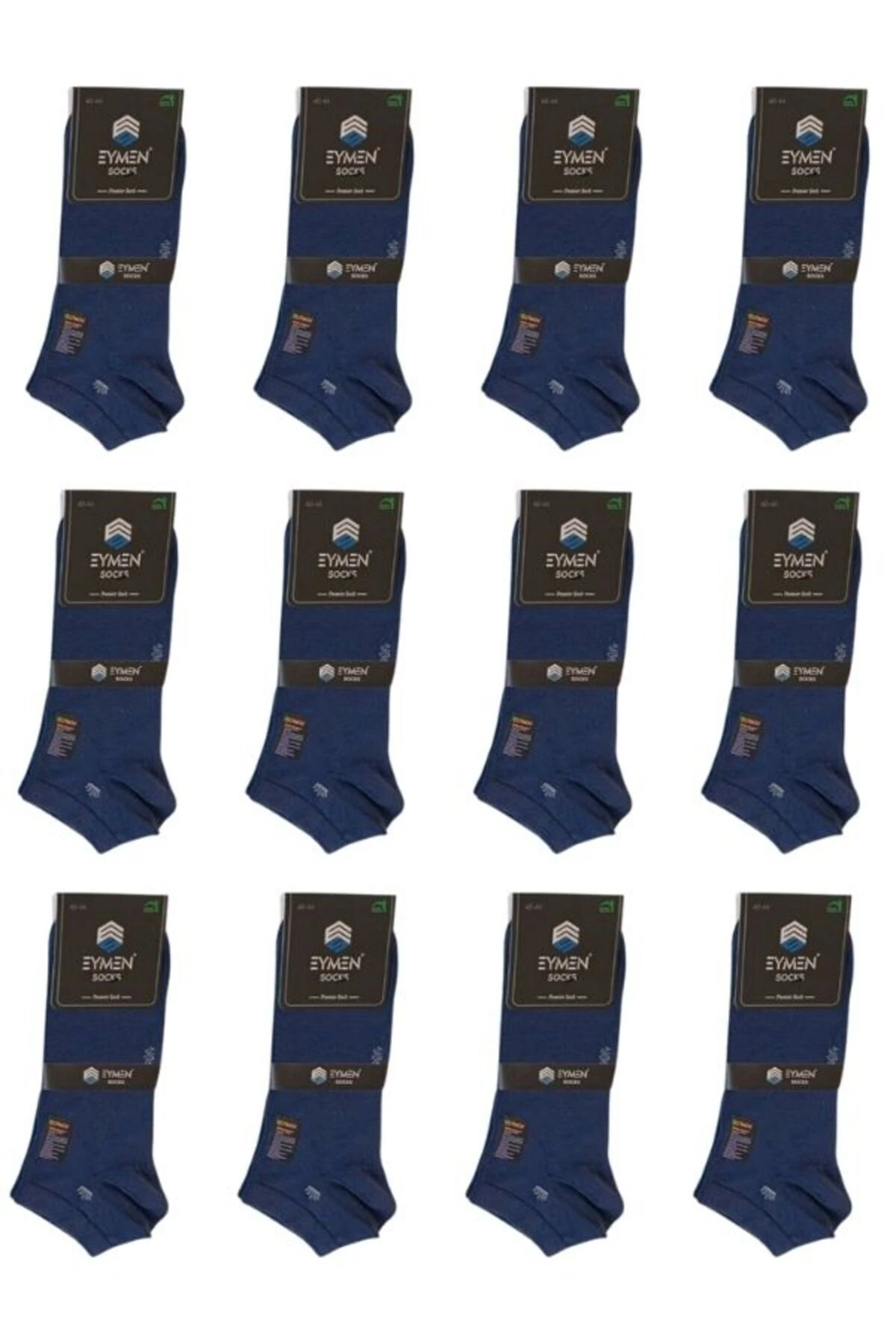 12'li Lüks Kutulu Bambu Erkek Patik Çorap Tek Renk Füme – Dikişsiz, Nefes Alan ,taç Desenli