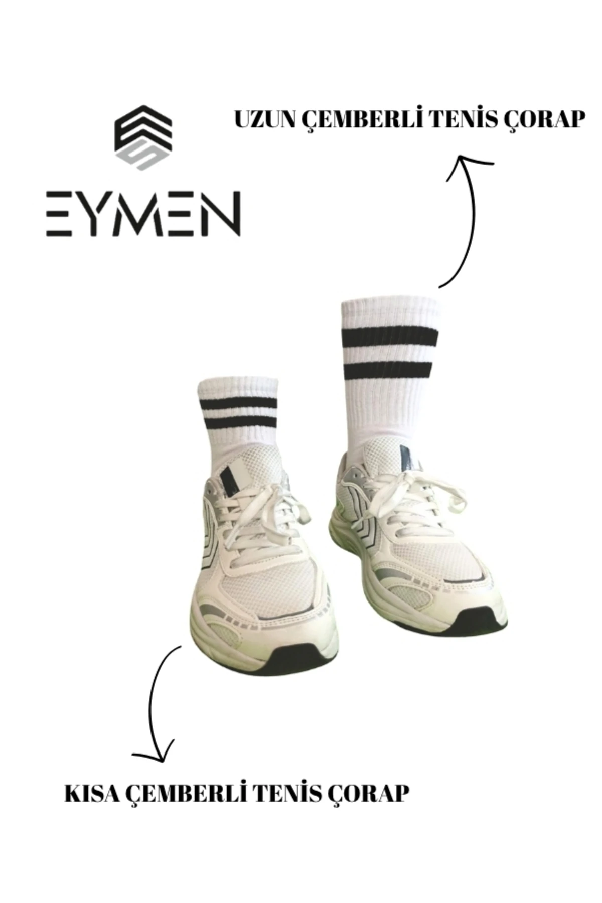 6'lı Ekonomik Uzun Rahat Fitilli Kolej Çemberli Tenis Çorabı Beyaz - Erkek Kadın Için Uygun
