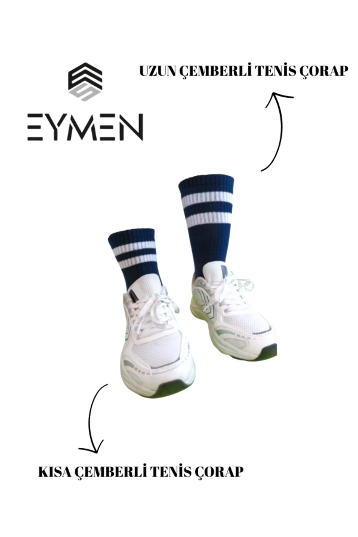 6'lı Ekonomik Kısa Kolej Rahat Fitilli Çemberli Tenis Çorabı Lacivert - Erkek Kadın Için Uygun