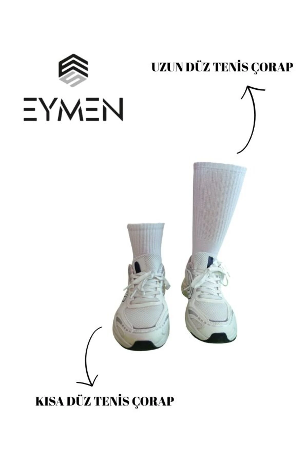 6'lı Paket Unisex Rahat Fitilli Kolej & Tenis Çorabı Düz Renk Kısa Beyaz | Pamuklu (KADIN & ERKEK)