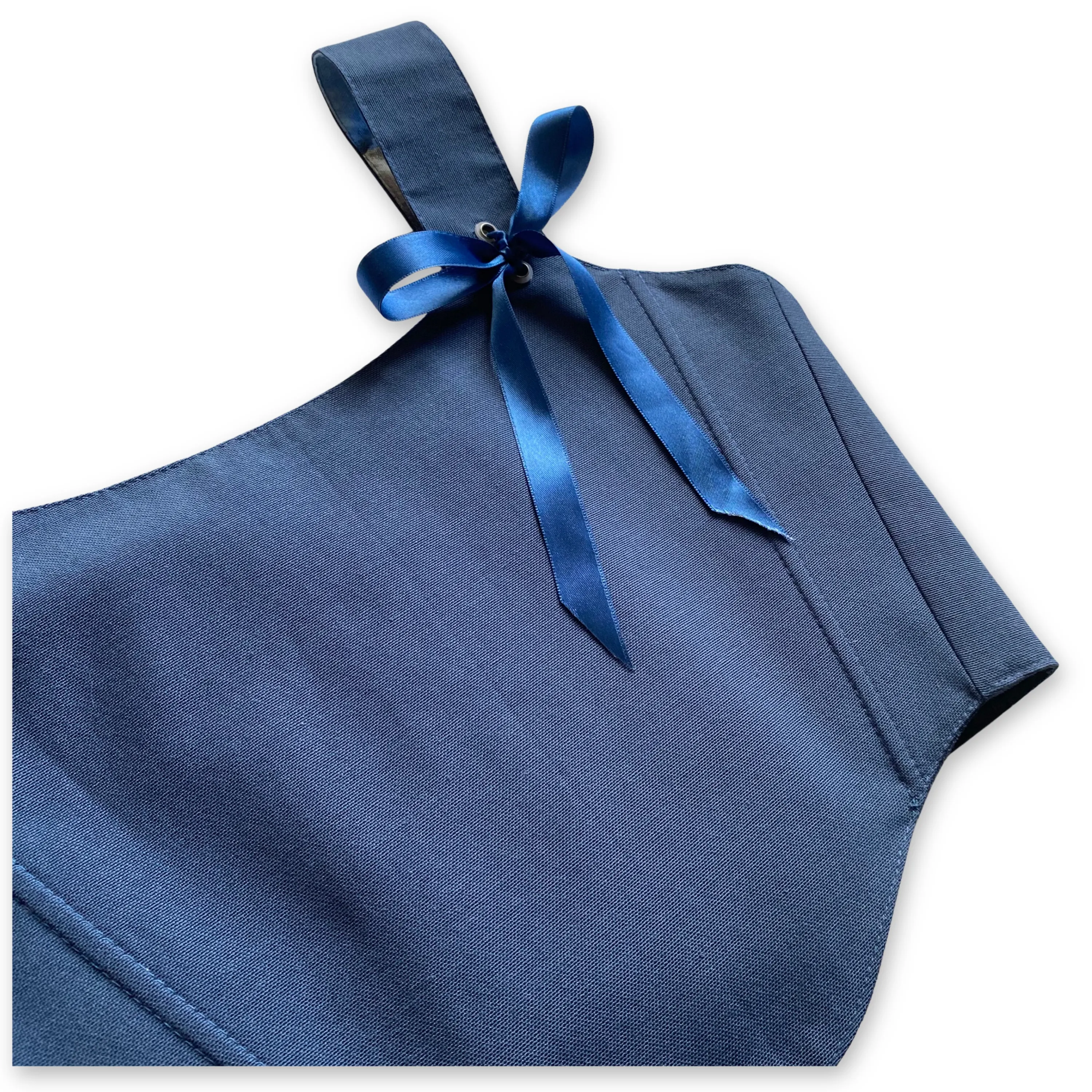 Mavi Çiçek Desenli Çift Taraflı Bayan Korse