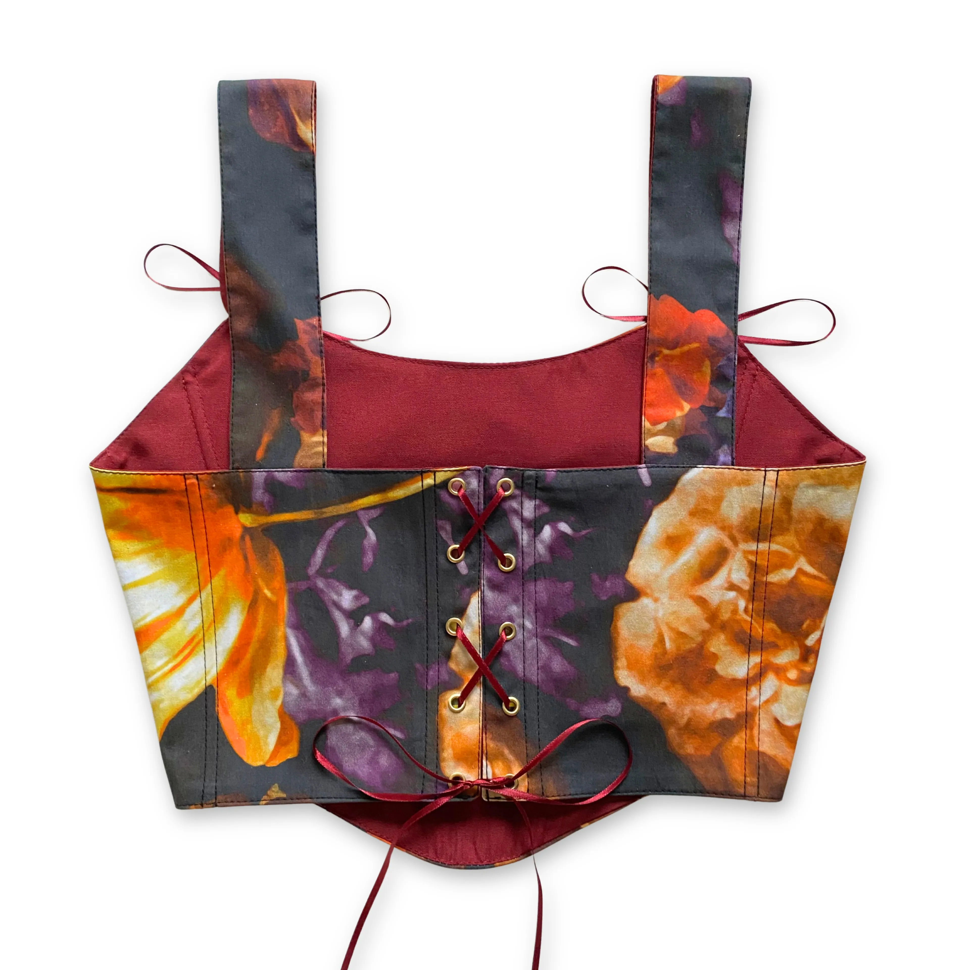 Lale Desenli Çift Taraflı Bayan Korse