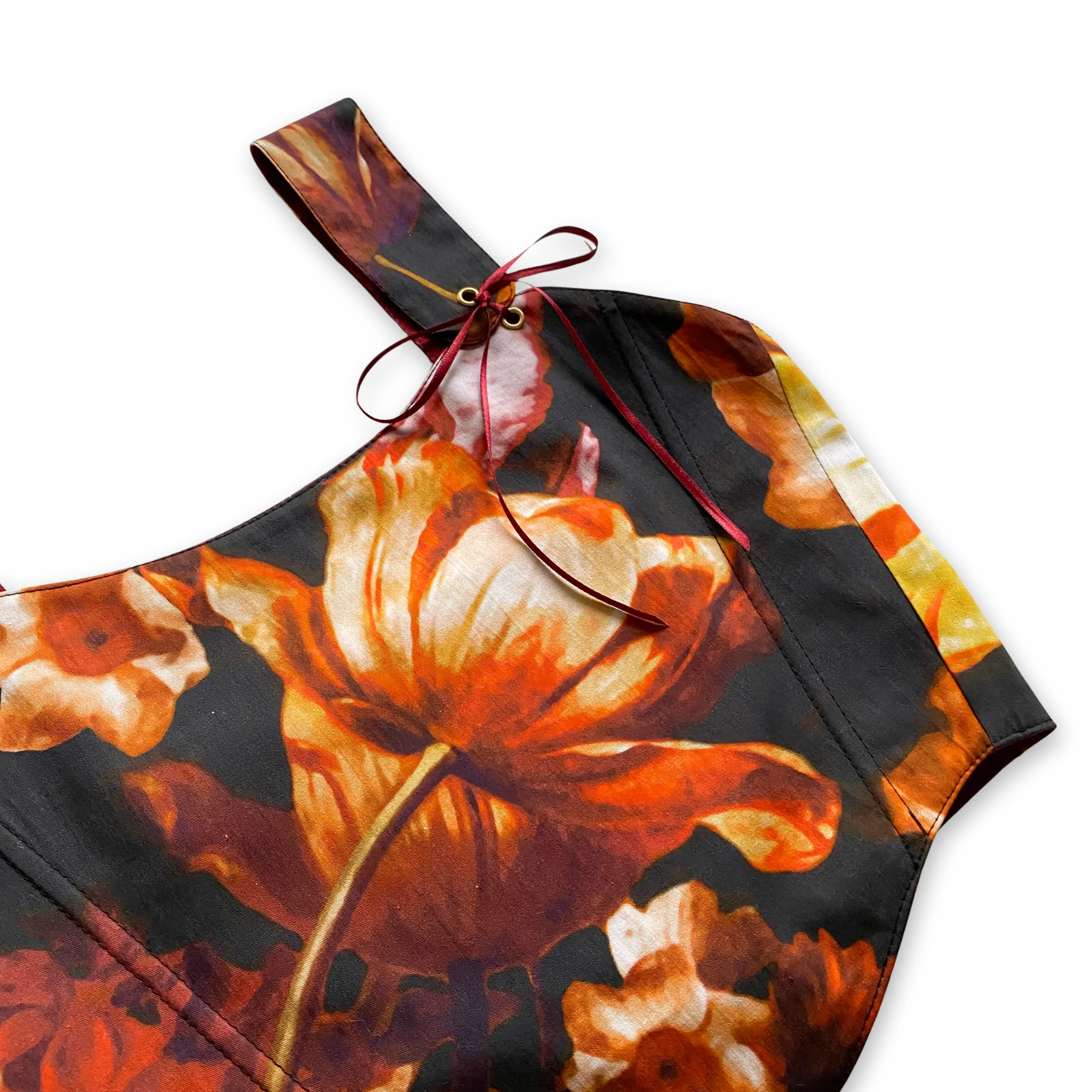 Lale Desenli Çift Taraflı Bayan Korse