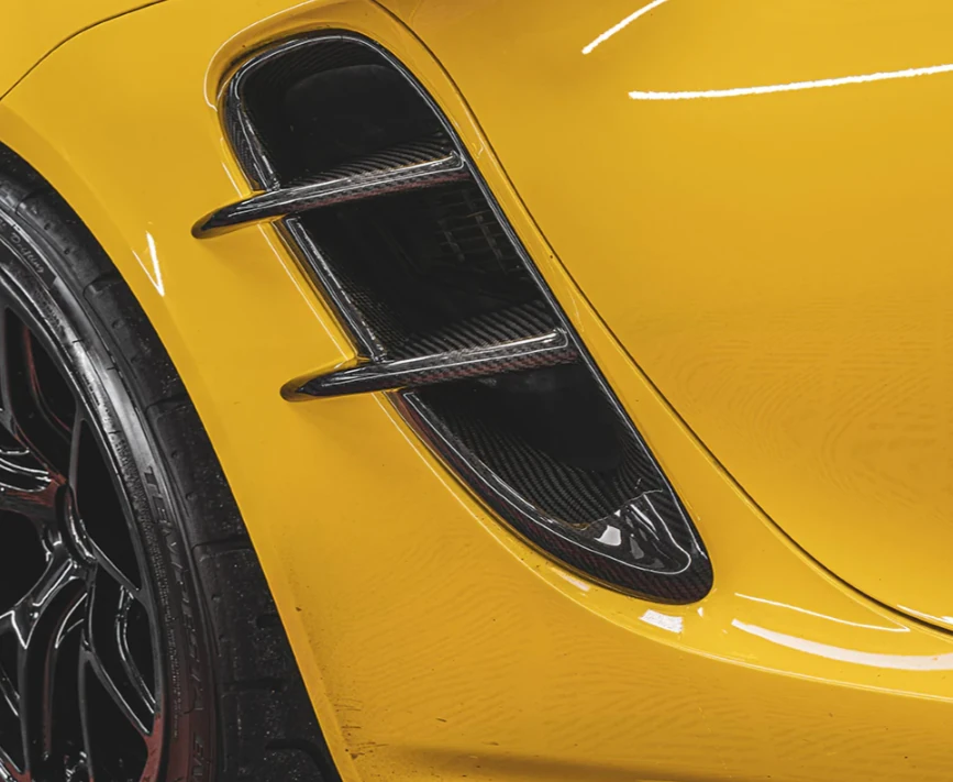 PORSCHE 718 CAYMAN/BOXSTER Pre-Preg (Kuru) Karbon Fiber Yüzgeçli Yan Hava Kanalı