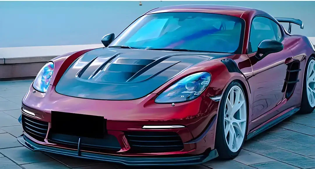 PORSCHE 718 Pre-Preg (Kuru) Karbon Fiber Hava Kanallı Kaput