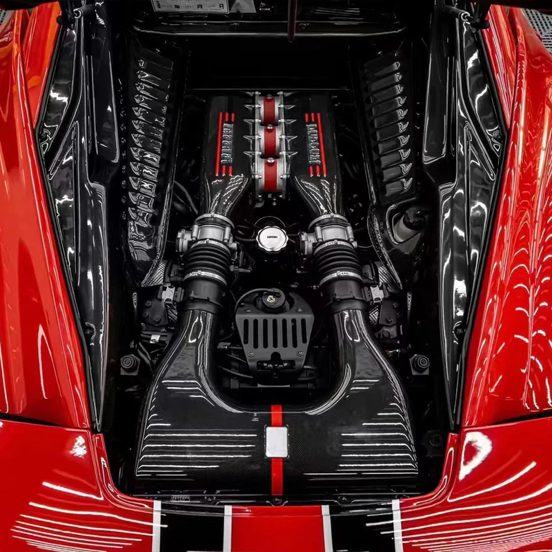 FERRARI 458 Pre-Preg (Kuru) Karbon Fiber Motor İçi Kapak