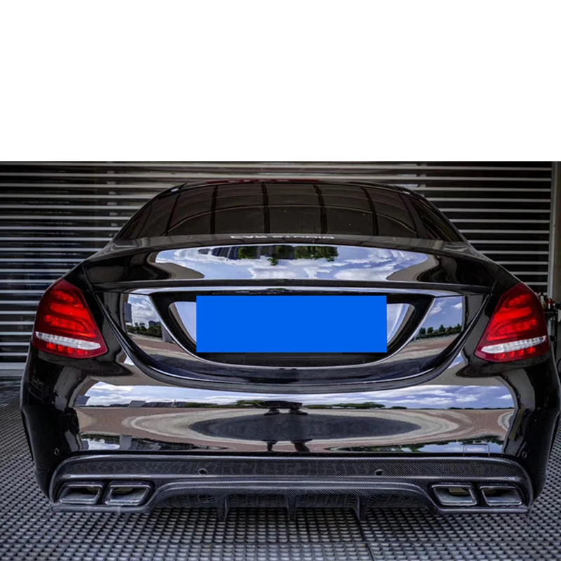 MERCEDES-BENZ W205 FD Style Carbon Fiber Body Kit Rear Diffuser C Class W205 4-Door 2015-2021 With Pipe