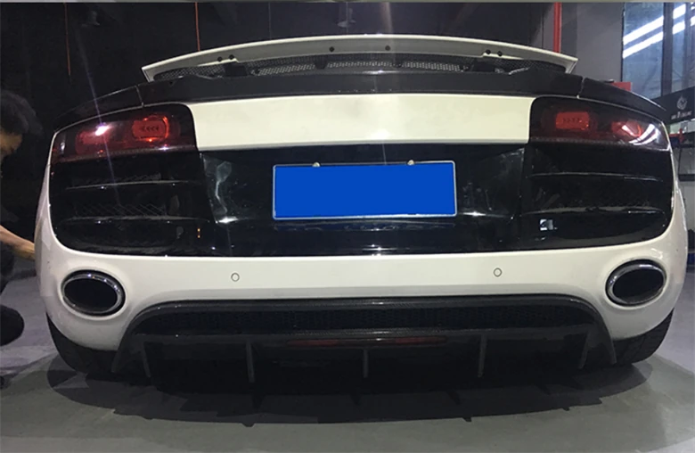 AUDI R8 Carbon Fiber Splitter Rear Lip Diffuser Gen1 2008-2015
