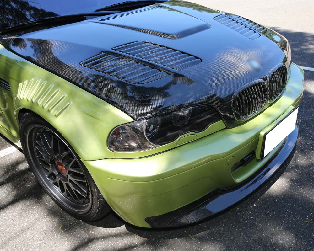 BMW M3 E46 Pre-Preg (Kuru) Karbon Fiber GTR Hava Kanallı Kaput