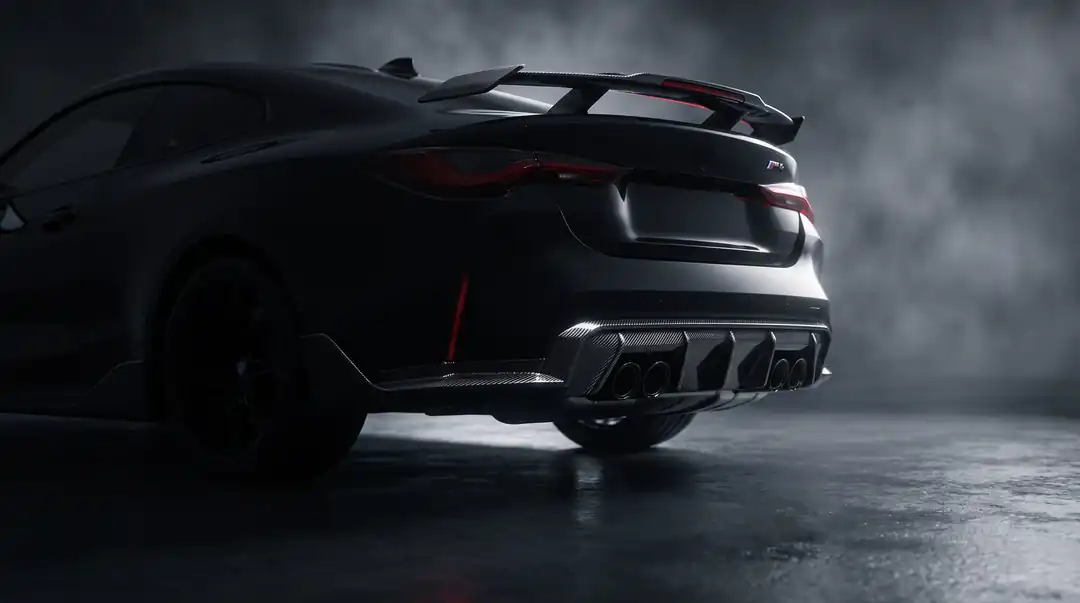 Carbon fiber rear wing and diffuser