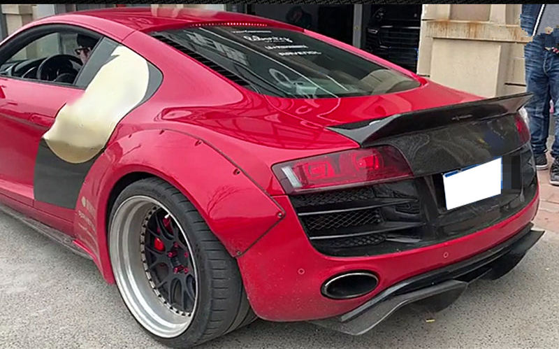 AUDI R8 Carbon Fiber Splitter Rear Lip Diffuser Gen 1 2008-2015