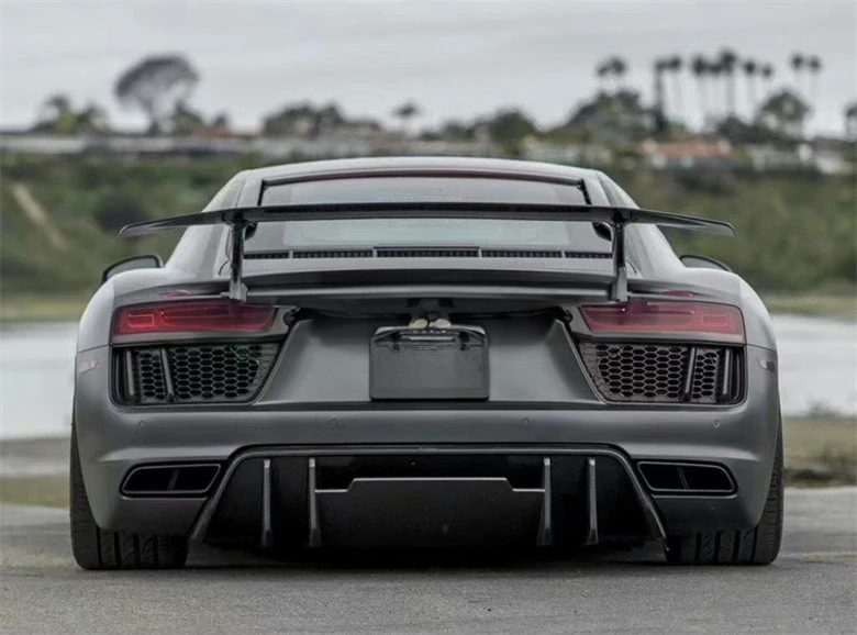 AUDI R8 Carbon Fiber Splitter Rear Lip Diffuser Gen1 2008-2015