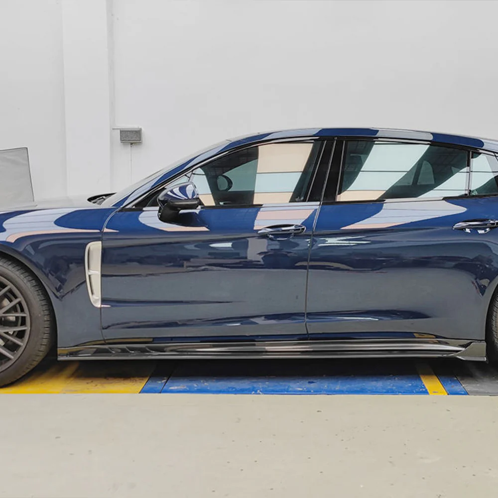 PORSCHE PANAMERA Pre-Preg (Kuru) Karbon Fiber Yan Marşpiyel