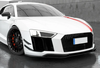 AUDI R8 P Style Carbon Fiber Front Bumper Lip Splitter 2016-2018