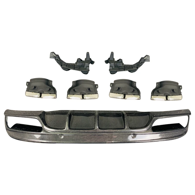 MERCEDES-BENZ W205 FD Style Carbon Fiber Body Kit Rear Diffuser C Class W205 4-Door 2015-2021 With Pipe