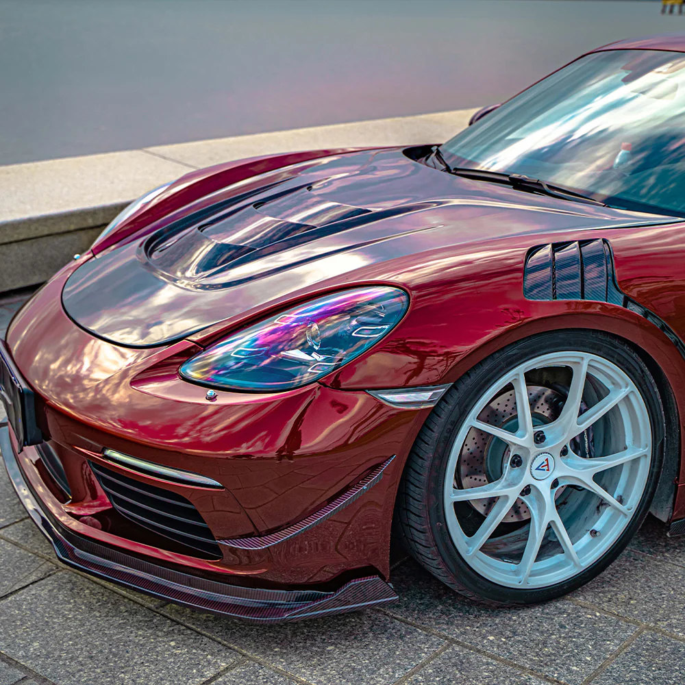 PORSCHE 718 Pre-Preg (Kuru) Karbon Fiber Hava Kanallı Kaput