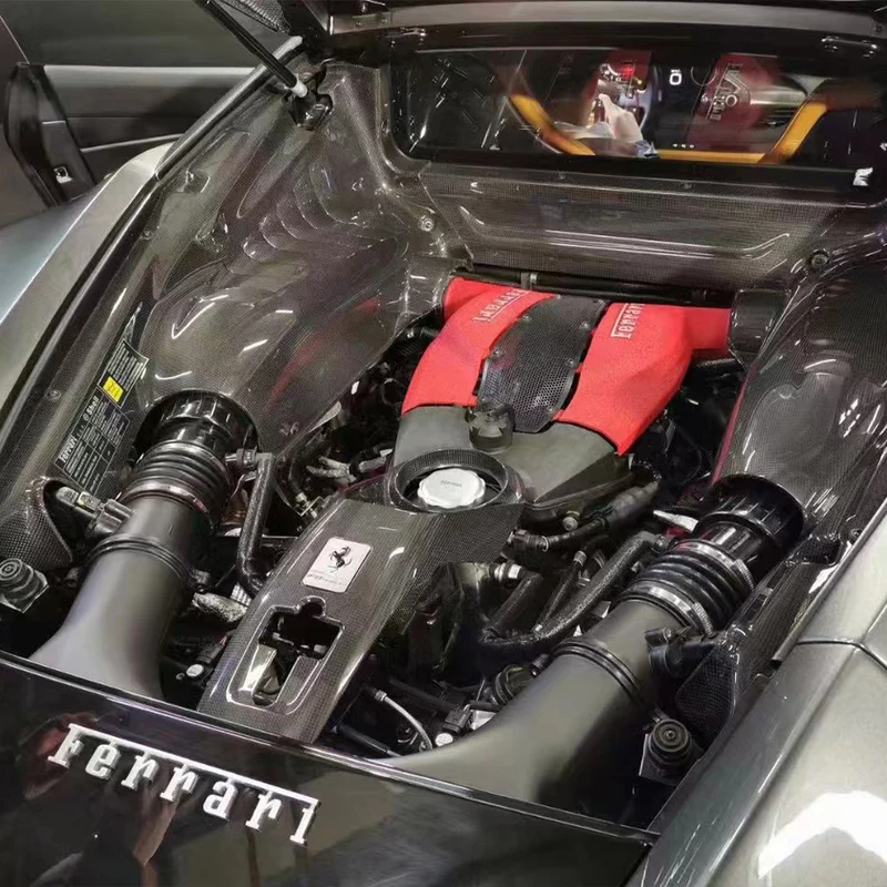 FERRARI F8/488 GTB Pre-Preg (Kuru) Karbon Fiber Motor İçi Kapak